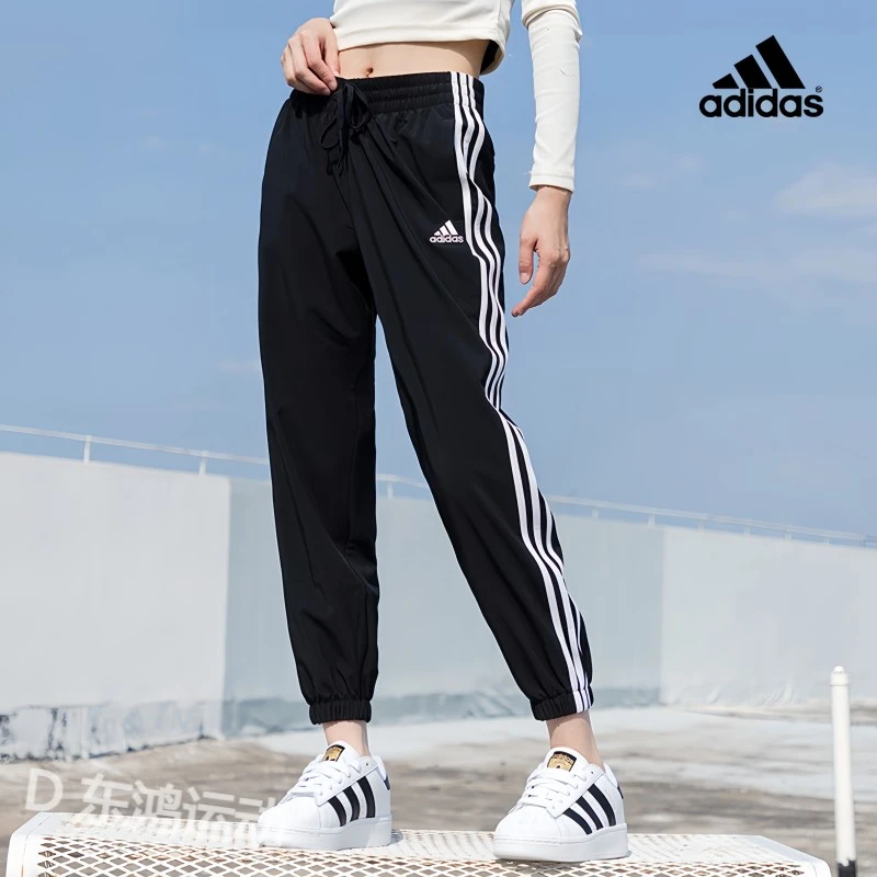 adidas/阿迪达斯速干运动裤女子春夏薄款健身百搭透气弹力休闲裤