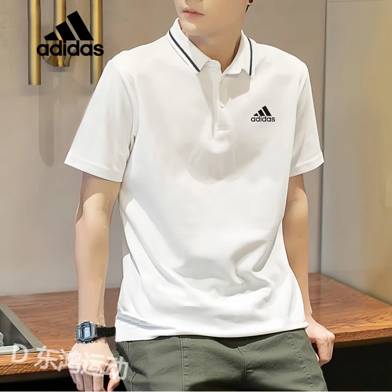 adidas/阿迪达斯男士夏透气潮流夏季跑步短袖POLO衫 运动健身t恤