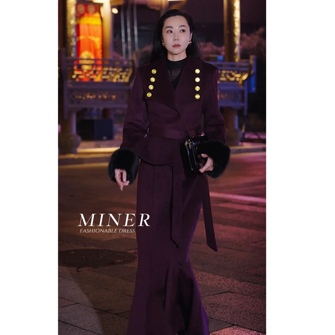 【MINERFUSHI】高端定制款气质百搭时尚厚款外套半身裙套装