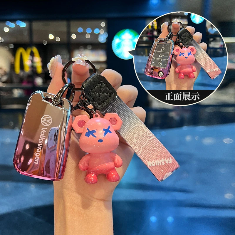 适用大众钥匙套速腾宝来途观L朗逸迈腾高尔夫7polo探岳探影包扣壳