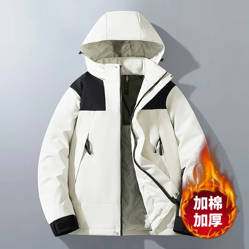 冬季冲锋衣情侣户外棉衣石墨烯自热棉服外套防风防水保暖舒适