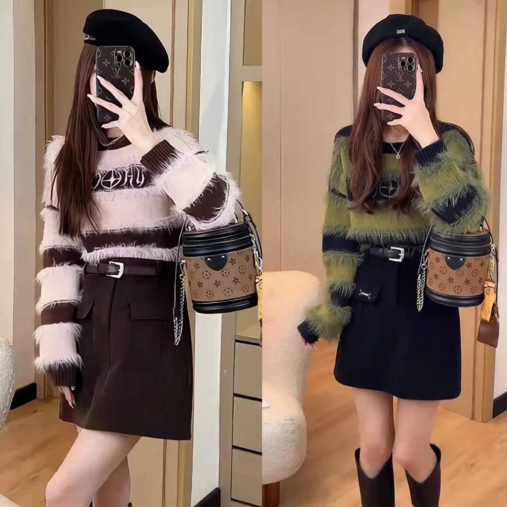 冬季穿搭一整套女2025新款小香风减龄针织毛衣显瘦短裙气质两件套