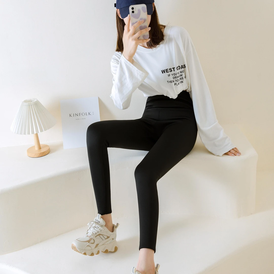 三合一秋冬高腰束身打底裤显瘦提臀瑜伽裤加绒