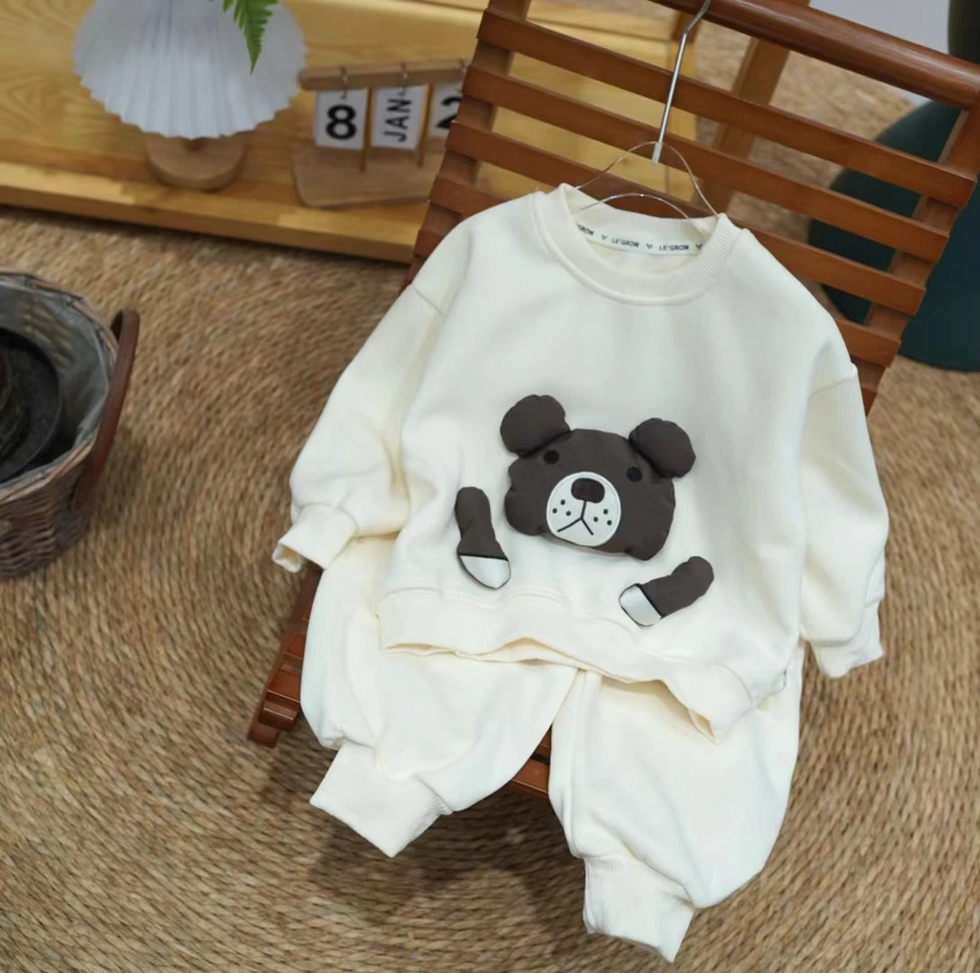 胡子头春秋男宝韩版卡通立体小熊套装CH007