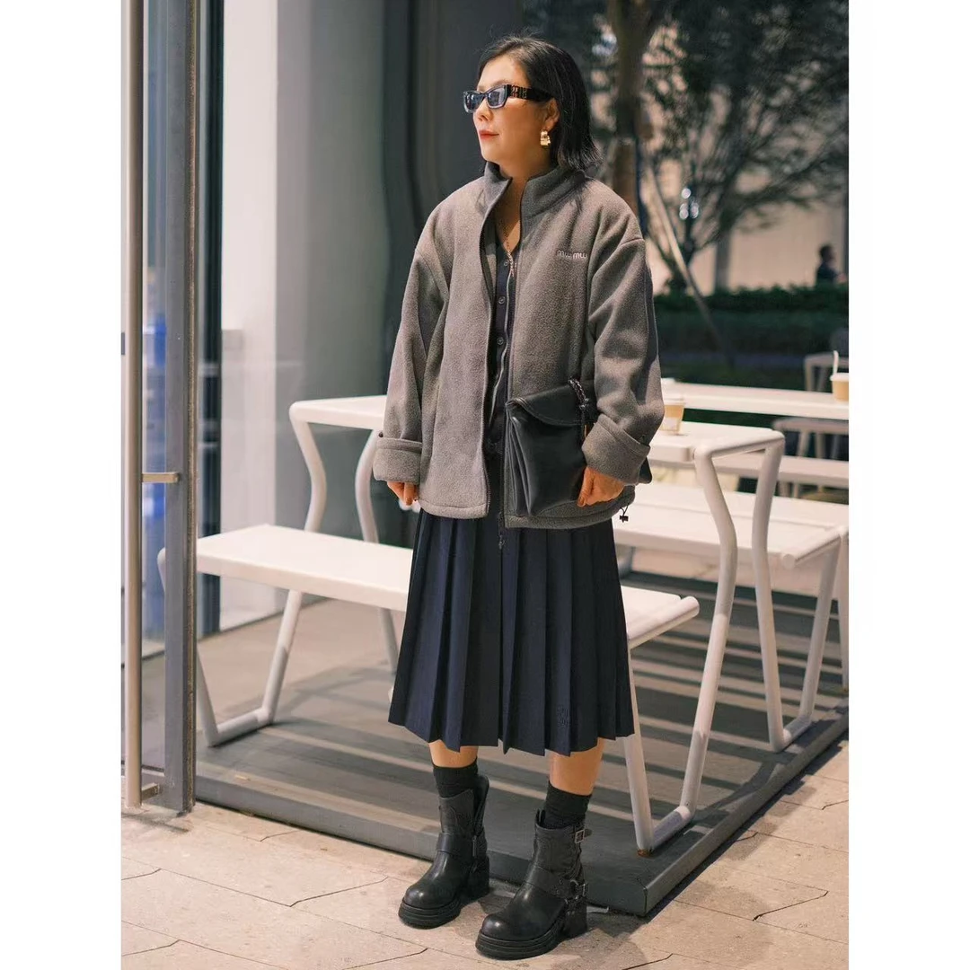 MYWANTS“灰影雅韵”25短款时尚复古百搭宽松休闲外套秋冬24-88