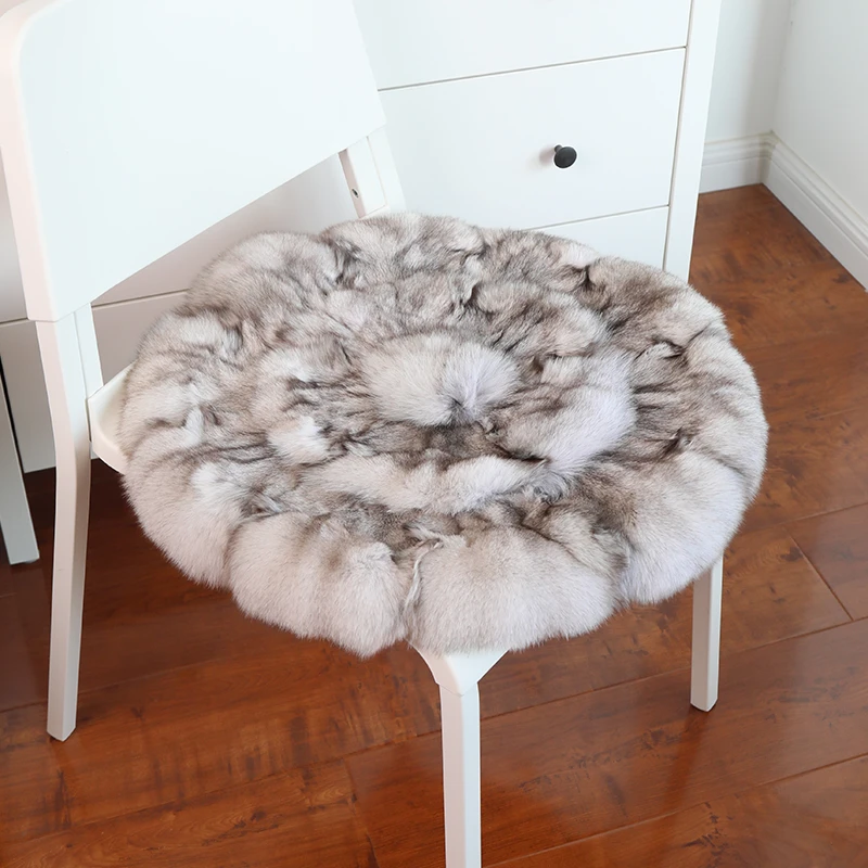 秋冬狐狸毛保暖坐垫圆形椅垫方形餐椅垫汽车坐垫屁股垫电脑椅垫子