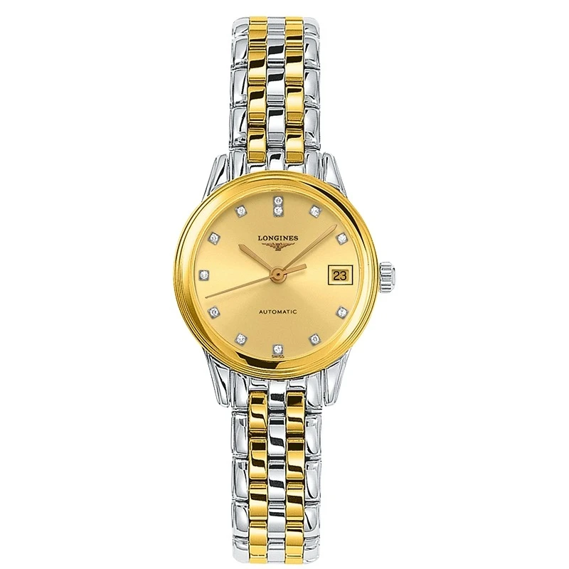 99新 Longines/浪琴 浪琴 L4.374.3.37.7/军旗女表间金原镶钻