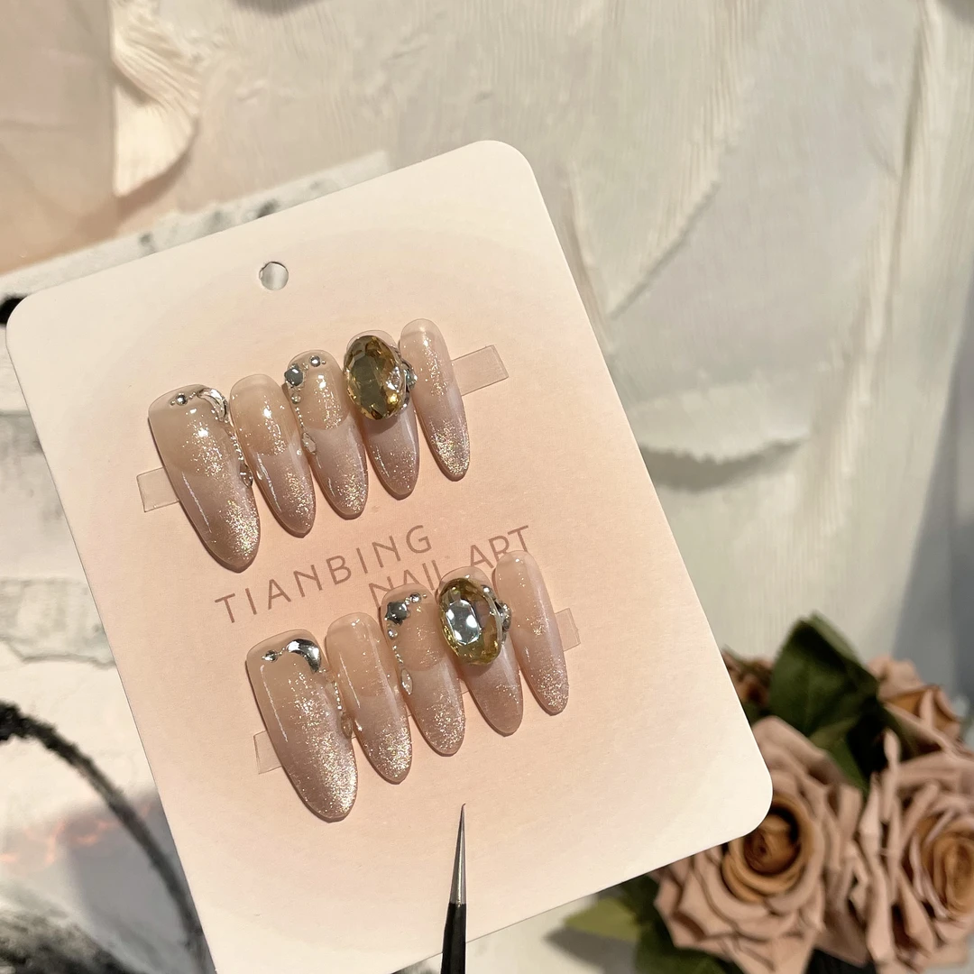 【12.9备注编号】纯手工可拆卸穿戴甲10片高级显白美甲