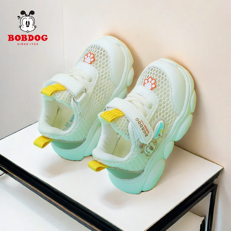 巴布豆鞋子步鞋夏季2024学步鞋宝宝网鞋婴儿软底透气女童小童网面