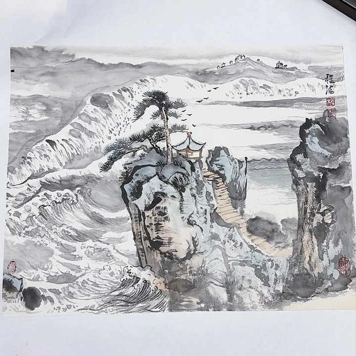 绘画花鸟的翅膀和翅膀都很丰满哦哈哈