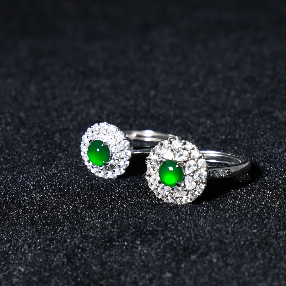 大李珠宝-七夕情人节送礼女朋友翡翠蛋面戒指多样性发其一G996