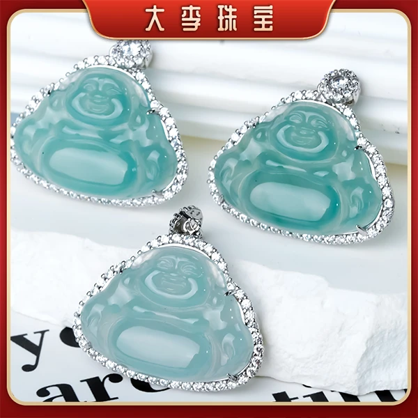 大李珠宝-精美时尚百搭精致唯美A货翡翠佛公吊坠多样性发其一G952