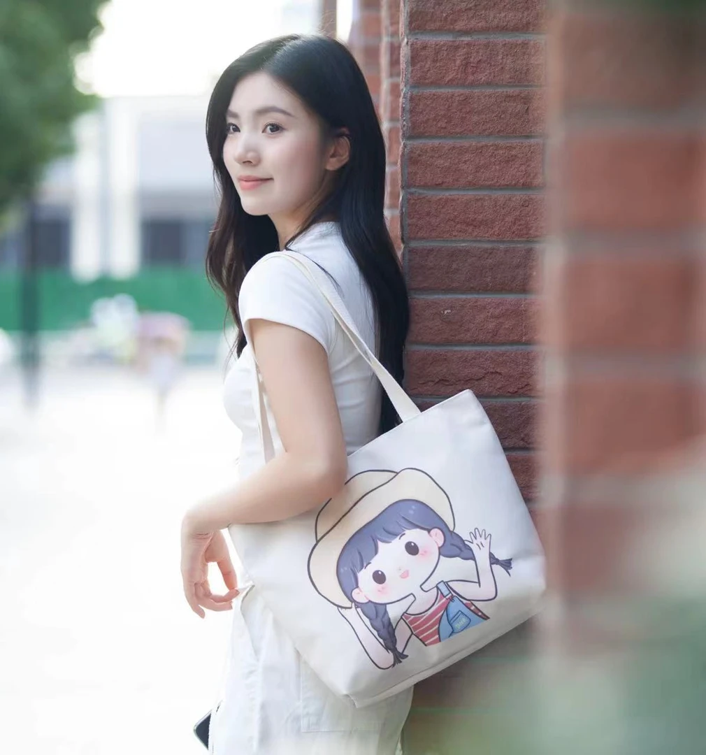 韩版休闲百搭简约时尚女生动漫文艺卡通单肩包小清新包包