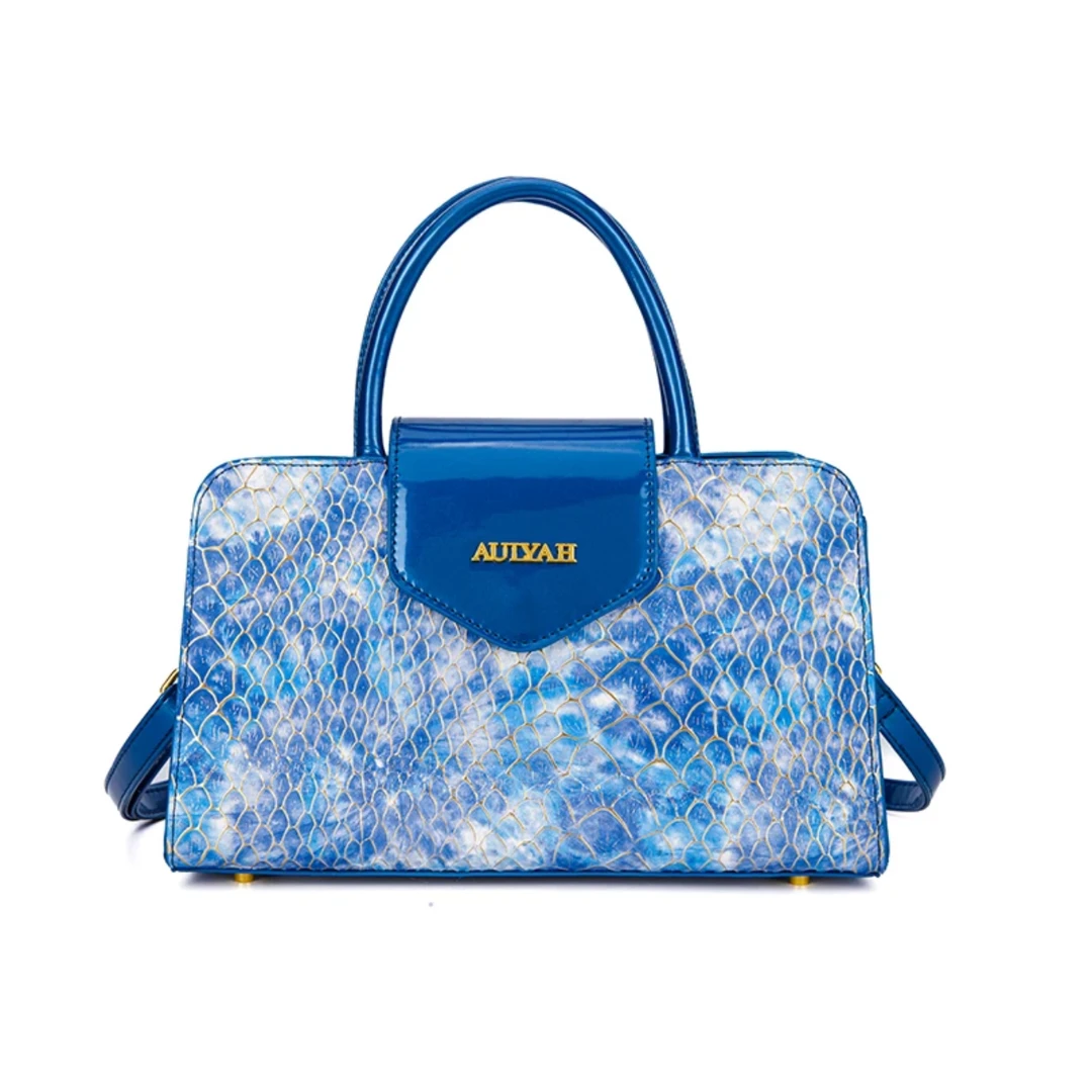 （YOYO的约定）时尚女士印花单肩丹宁肩包牛仔蓝色时尚女士印花单肩