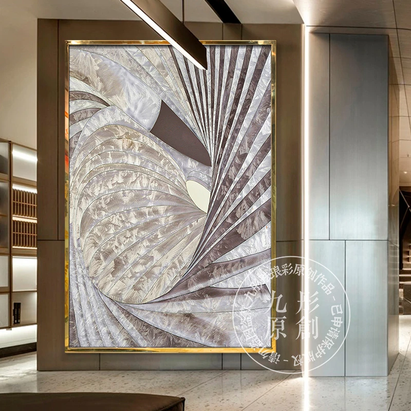 纯掐丝珐琅彩挂画轻奢玄关走廊装饰画静谧空间抽象现代掐丝艺术画