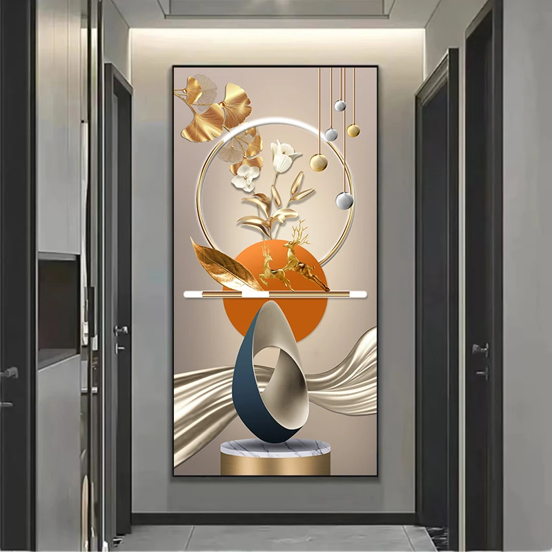 【福禄生花】客厅玄关挂画轻奢简约手工晶瓷现代立体装饰画艺术微喷