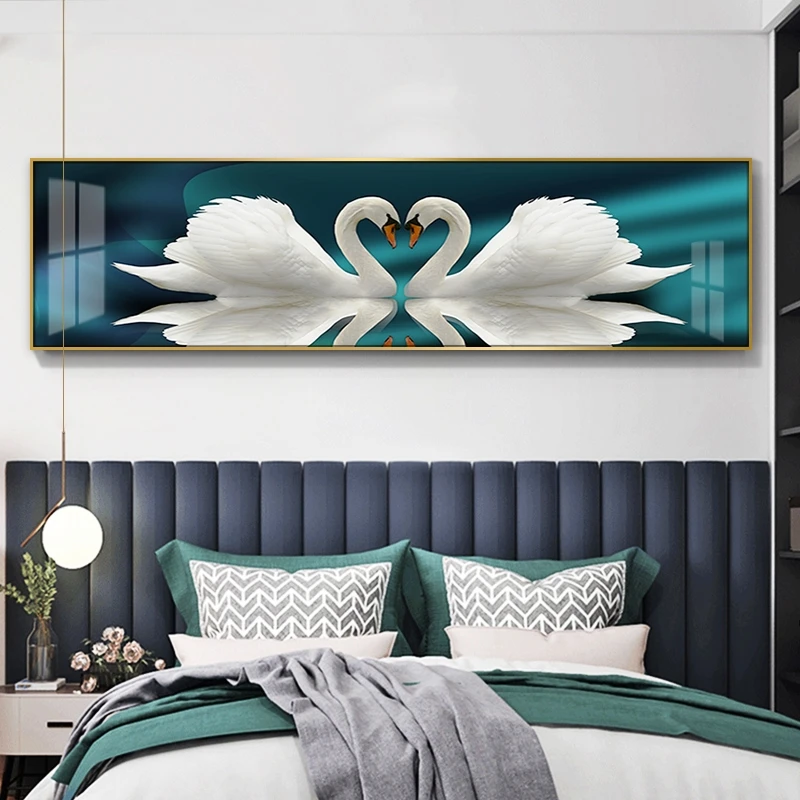 【白玉无瑕】卧室床头装饰画轻奢简约手工晶瓷现代立体画温艺术微喷