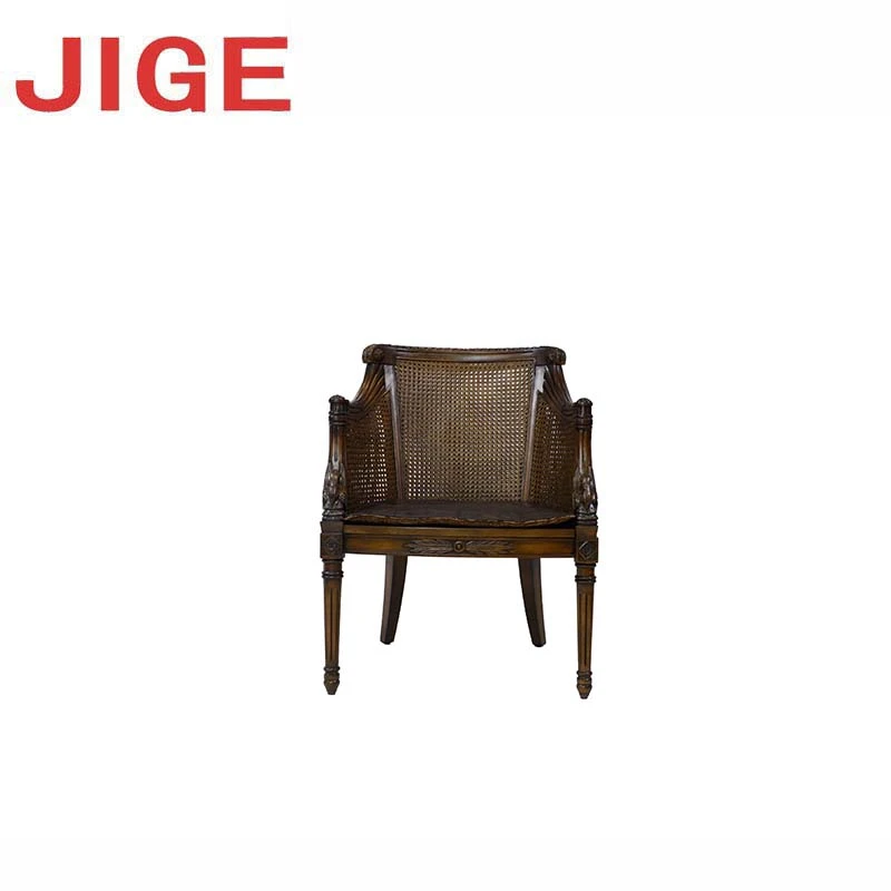 JIGE复古全实木藤椅圈椅