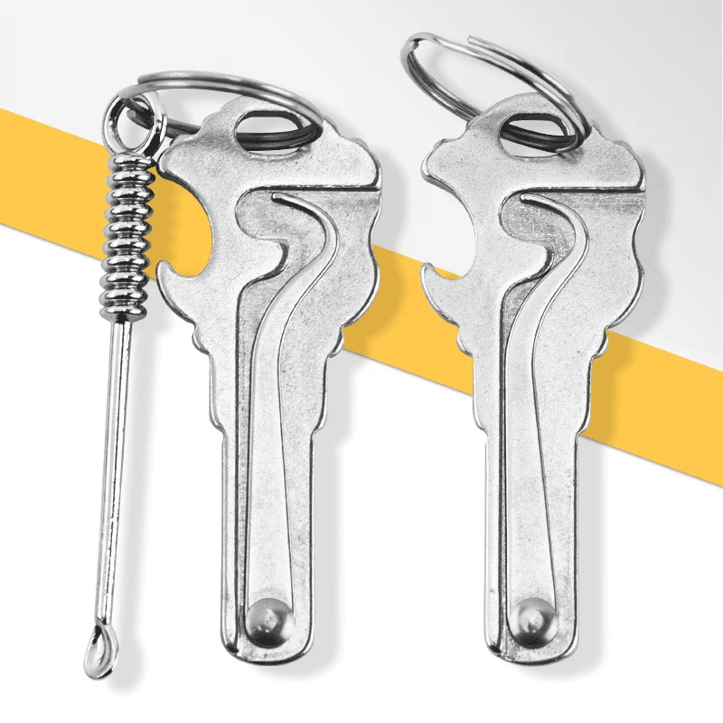 便携式不锈钢折叠牙签可开瓶金属剔牙器随身携带牙齿清洁工具家用