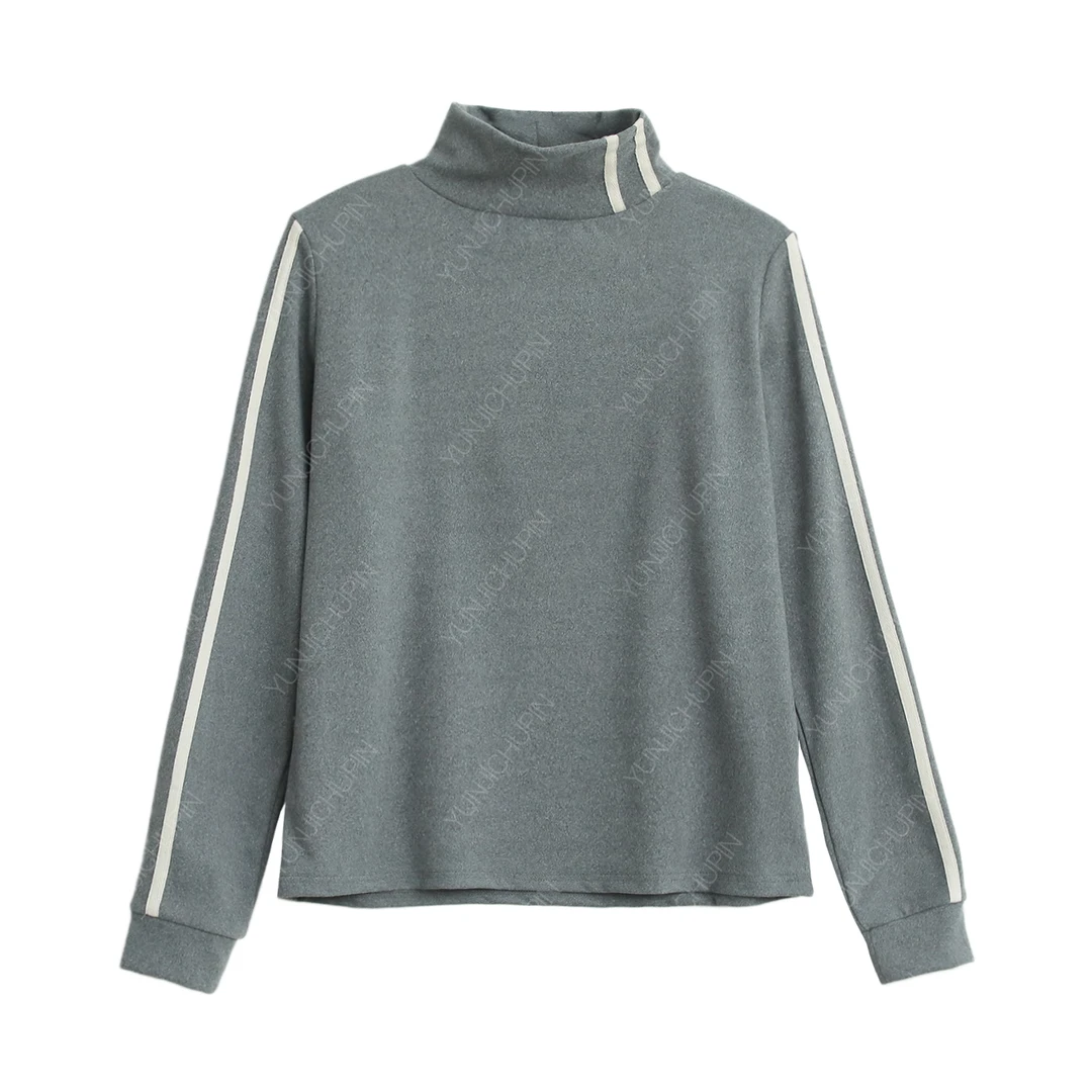 【纭裳定制】衣长59 冬季新款休闲时尚高领舒适女式卫衣 D241689