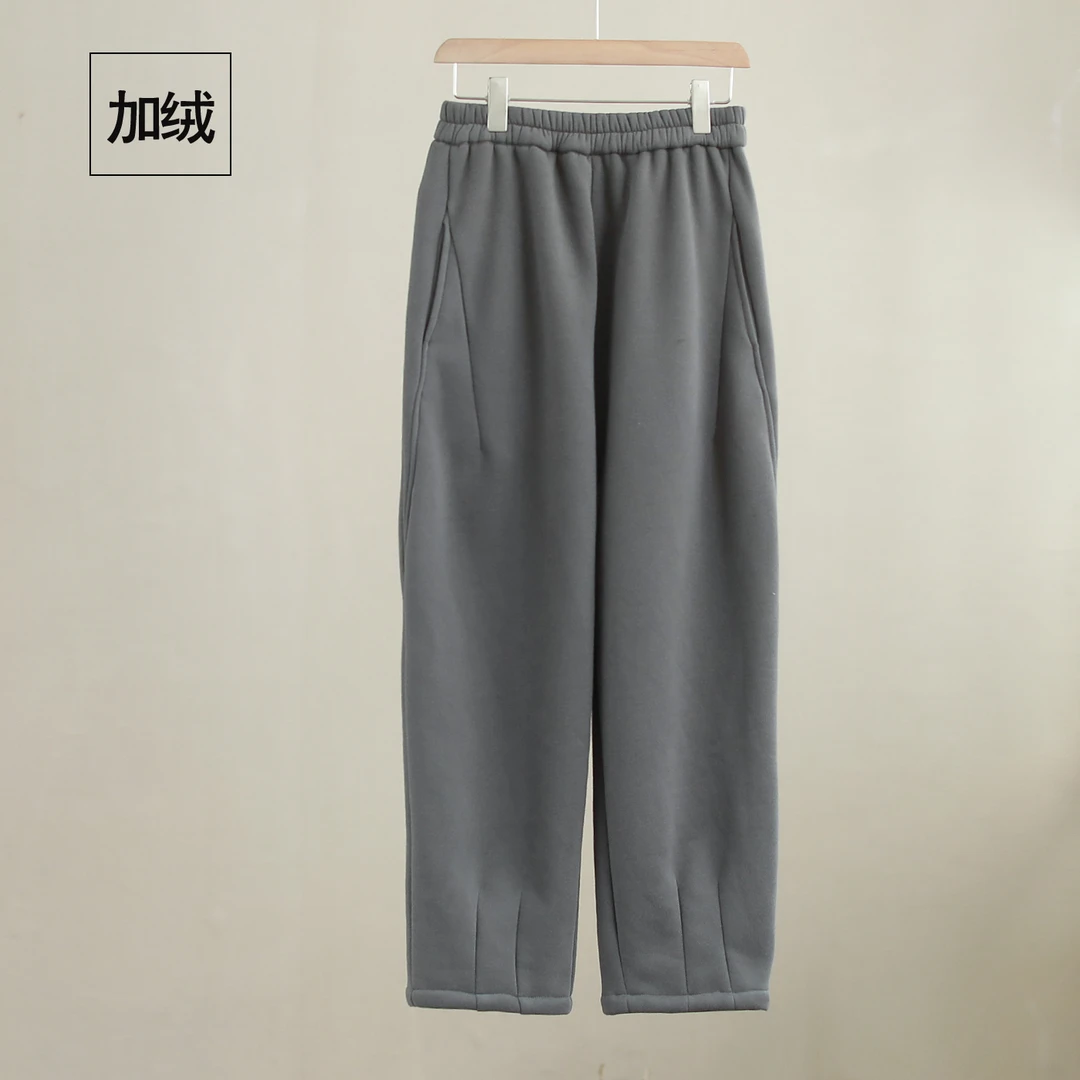 【纭裳定制】裤长99-101 时尚简约日常加绒纯色休闲裤D241344