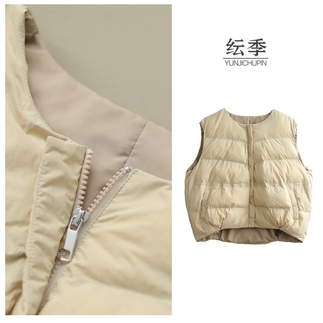 【纭裳定制】衣长60  新款纯色百搭简约通勤女士棉马甲D241576