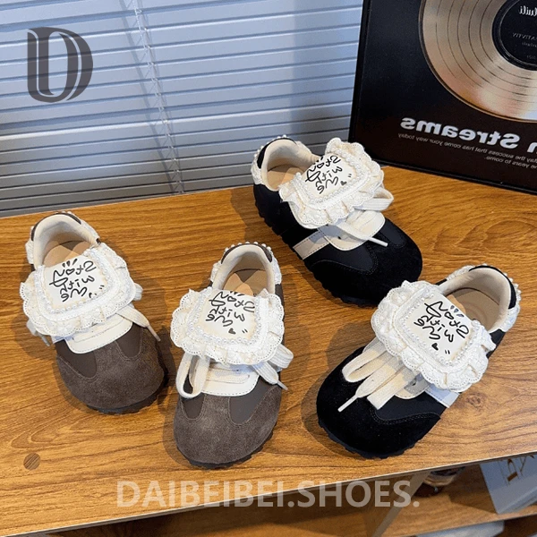 女童德训鞋秋季2025新款儿童韩版板鞋公主鞋软底休闲鞋翻盖泡芙鞋