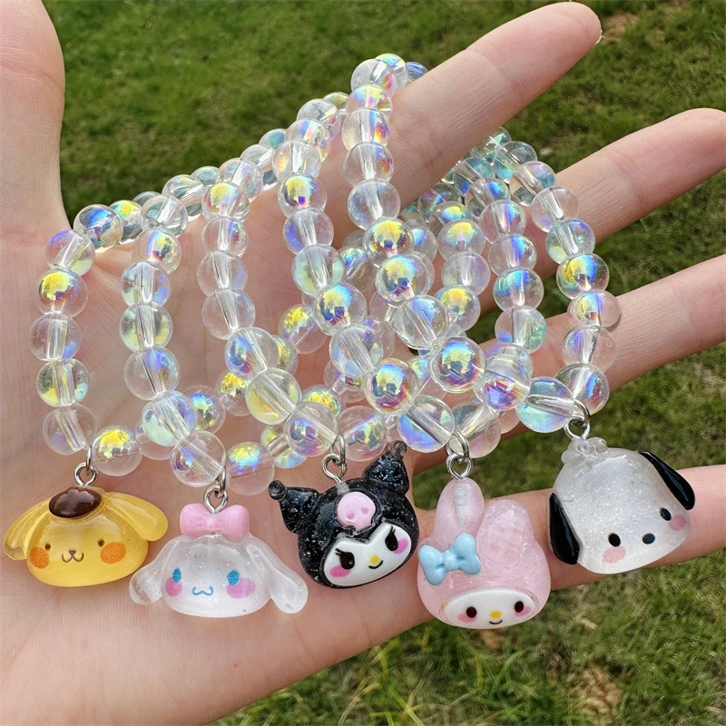 少女心ins三丽鸥情侣手链学生闺蜜细闪玉桂狗库洛米手串水晶饰品