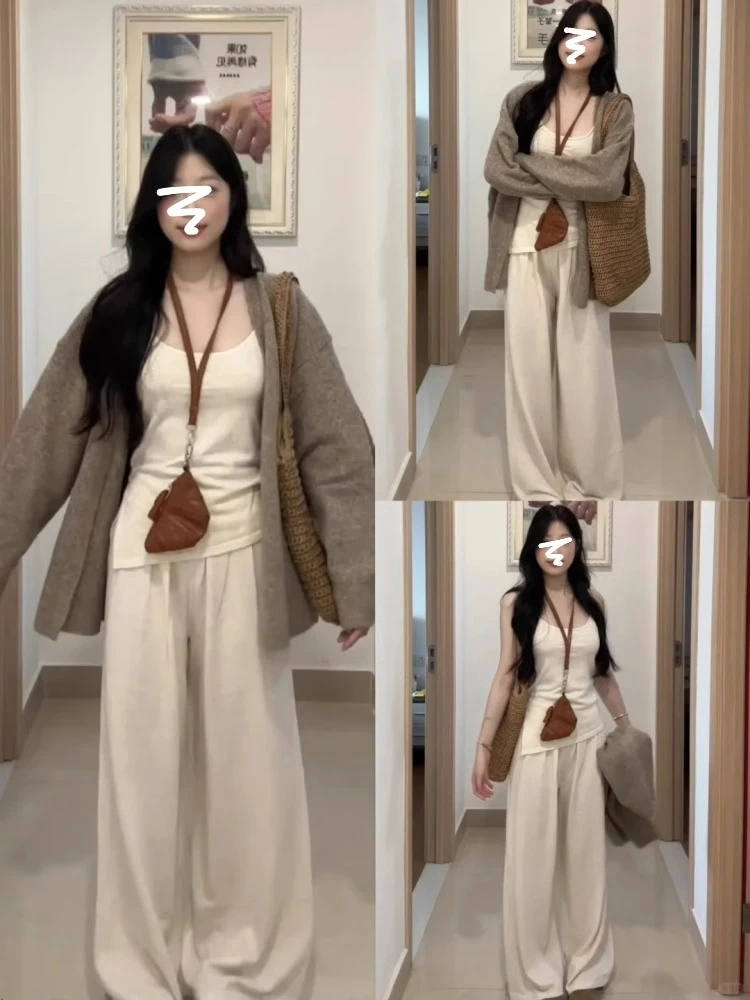 韩系温柔慵懒风毛衣女春秋2025新款早初秋季薄款针织开衫外套上衣