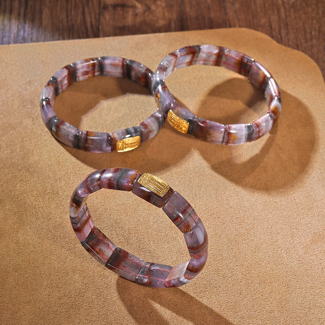 金砖料18K金福令九紫山水晶手牌S29871多样性发货一条（QNZBQ）