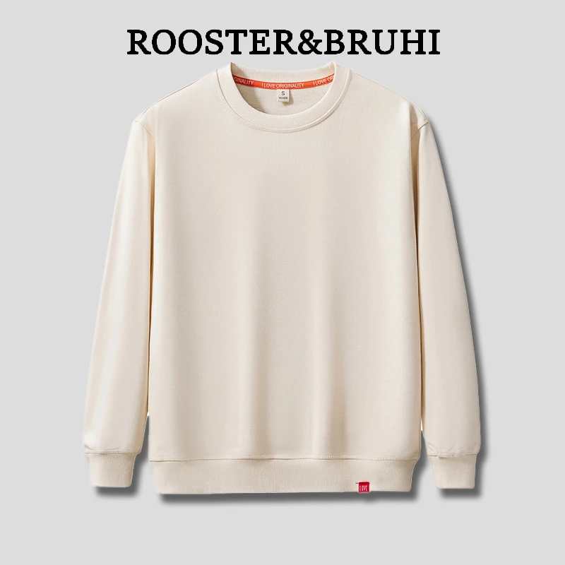 春秋长袖卫衣纯色 男士运动舒适休闲透气优质宽松圆领丝滑