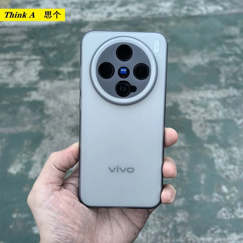 适用vivoX200promini透灰手机壳磨砂软壳防摔全包简约半透高级感S