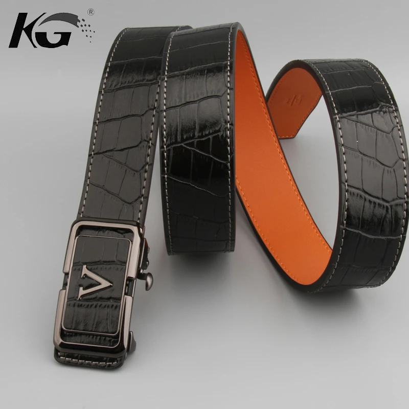 男皮带真皮无牙自动扣腰带内穿式牛皮休闲时尚皮带百搭商务裤腰带