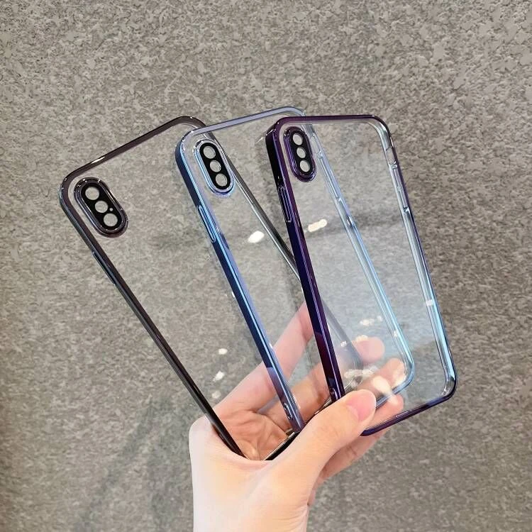 超薄电镀苹果xsmax手机壳iphone11透明x/xr带镜头膜12/13硬7plus