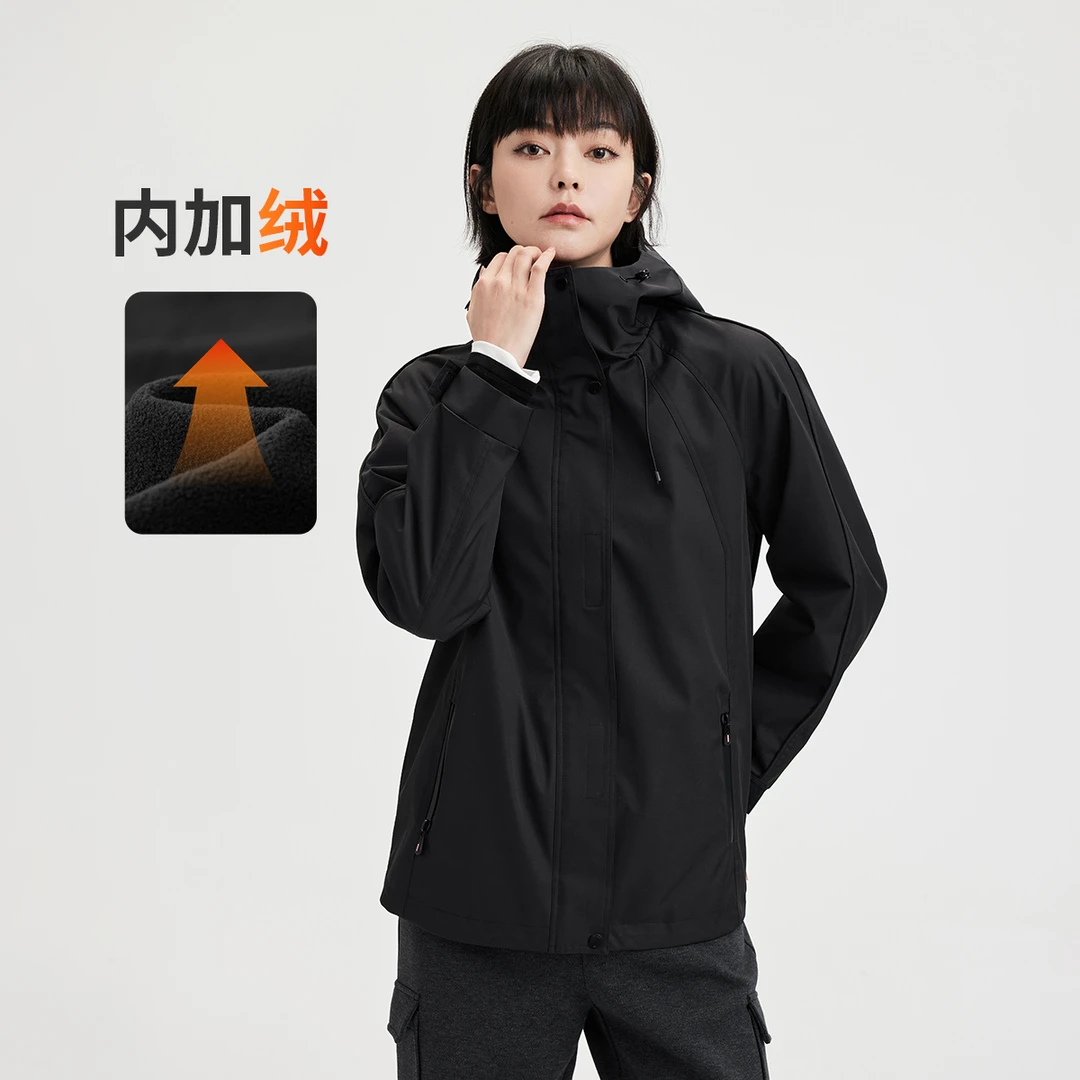 navigare意大利小帆船秋冬女士时尚加绒保暖连帽风衣宽松显瘦外套