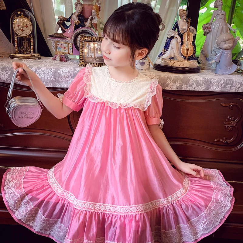 【宠粉浮力】米米哈罗女童连衣裙泡泡袖蕾丝长裙洋气公主裙X24606