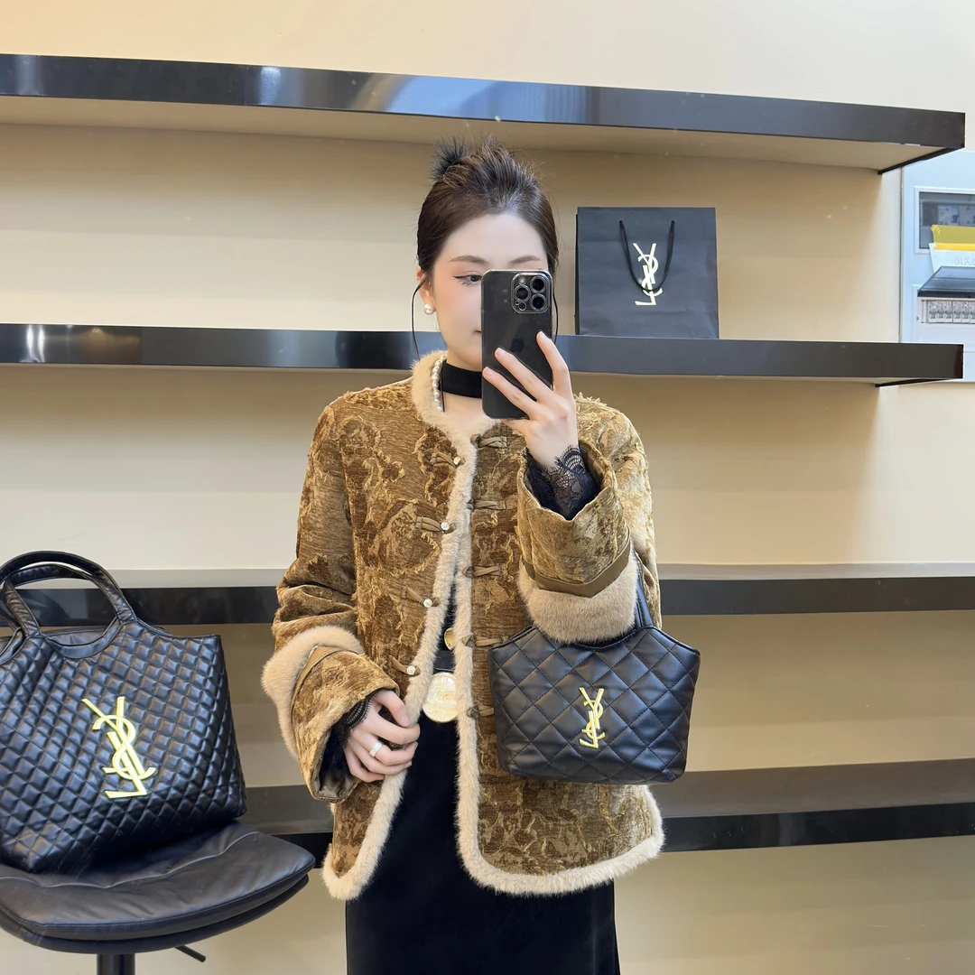 2024冬季新款国风时尚休闲网红复古加厚保暖雪尼尔外套TYX-096