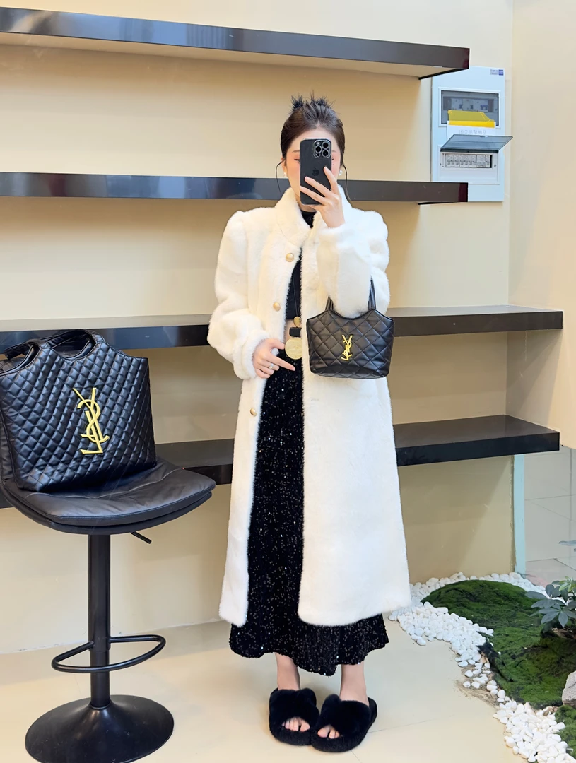 2024冬季新款韩版气质时尚休闲百搭宽松网红长款毛毛外套237901