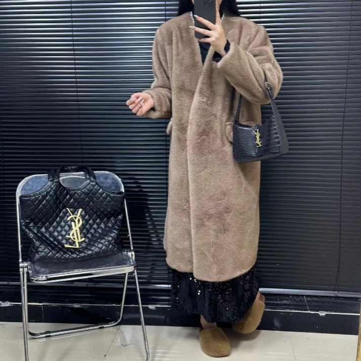 2024冬季新款气质时尚休闲百搭网红宽松轻奢高级感毛毛外套230130