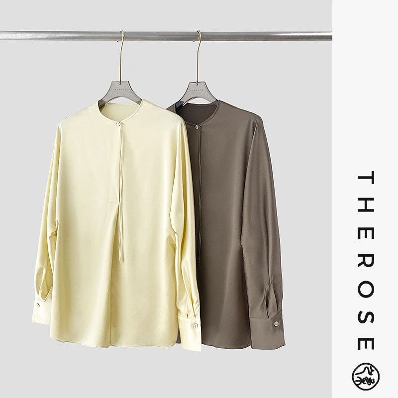 之柔【Vin*ce原厂衬衫】重磅桑蚕丝女士百搭小飘带垂感宽松上衣