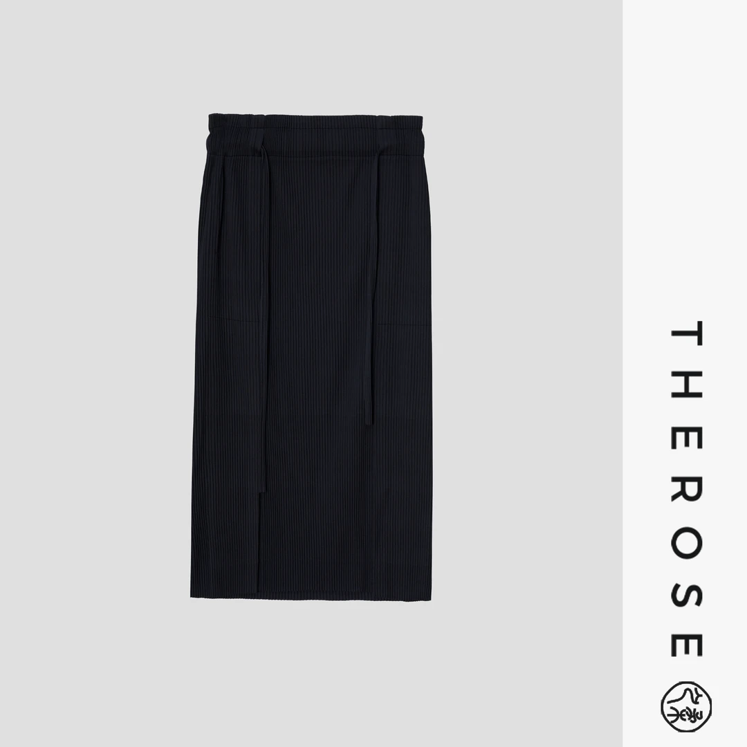 之柔 【灵魂黑裙】不挑身材休闲褶裥半身裙 时尚高腰显瘦褶皱裙子