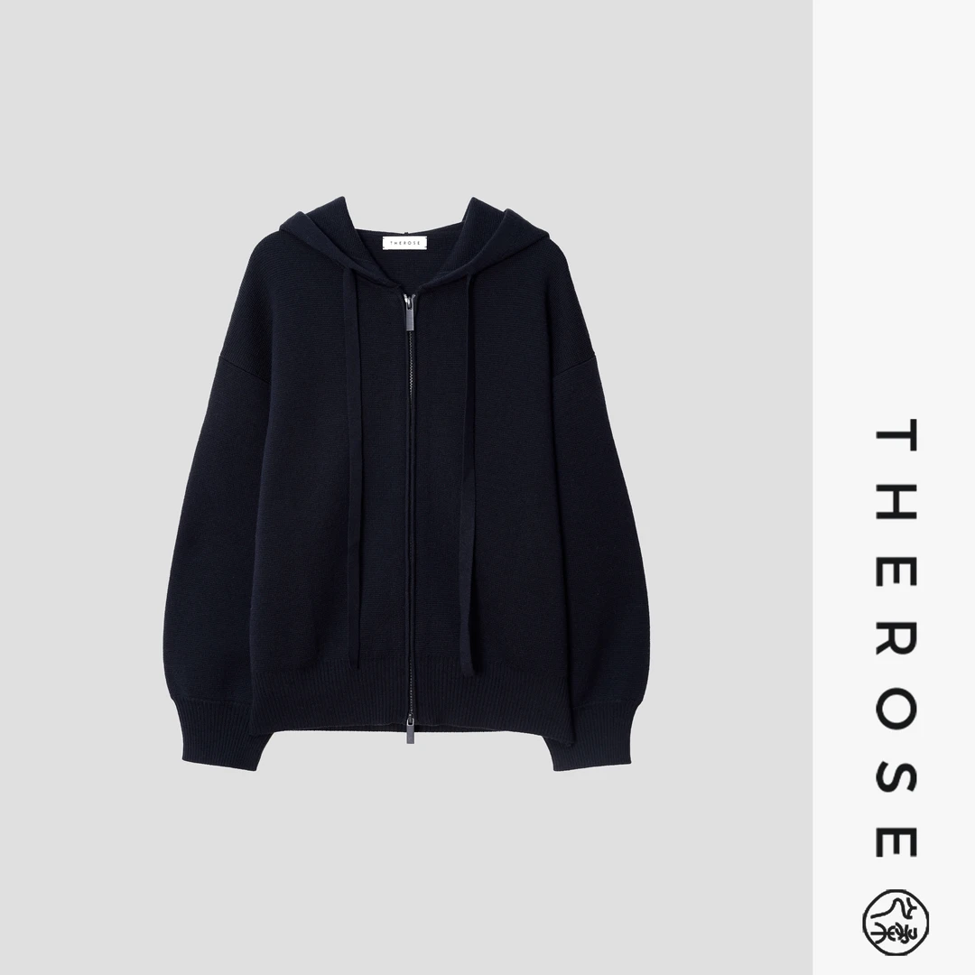 之柔【旷野漫步】宽松时尚百搭连帽长袖上衣 简约休闲针织上衣开衫