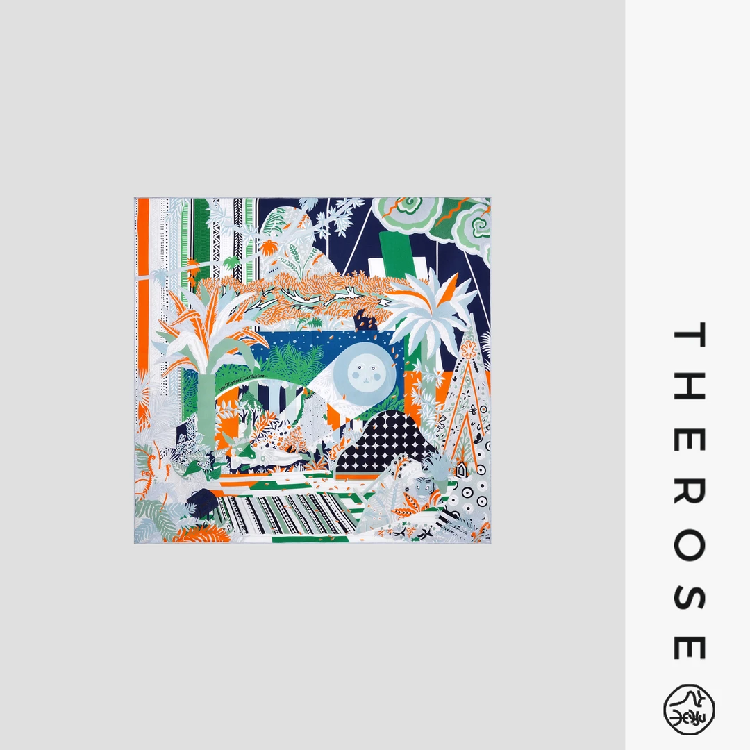 之柔【仲夏夜之梦】16姆米桑蚕丝优雅时尚百搭女士丝巾方巾63*63CM