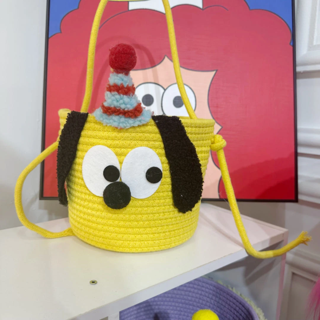 Z-601卡通皮皮狗提篮棉线收纳筐