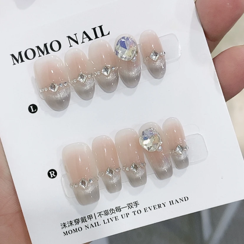 【倾城】纯手工穿戴美甲~千浔手工穿戴甲美拉德钻