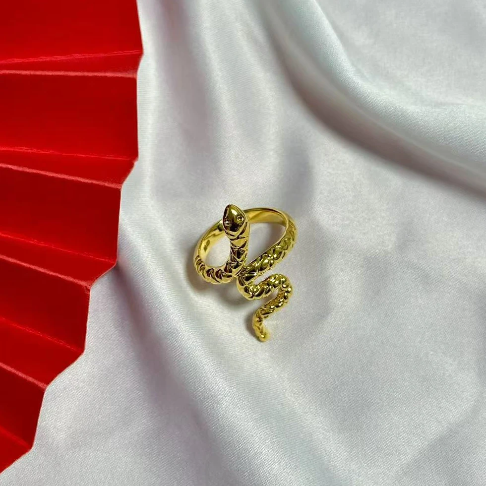 【小鹏黄金】足金999灵蛇5D工艺戒指1.41 2.48 2.45 2.39 2.6 1.37