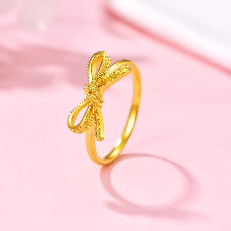 【小鹏黄金】足金999蝴蝶结5D工艺戒指
