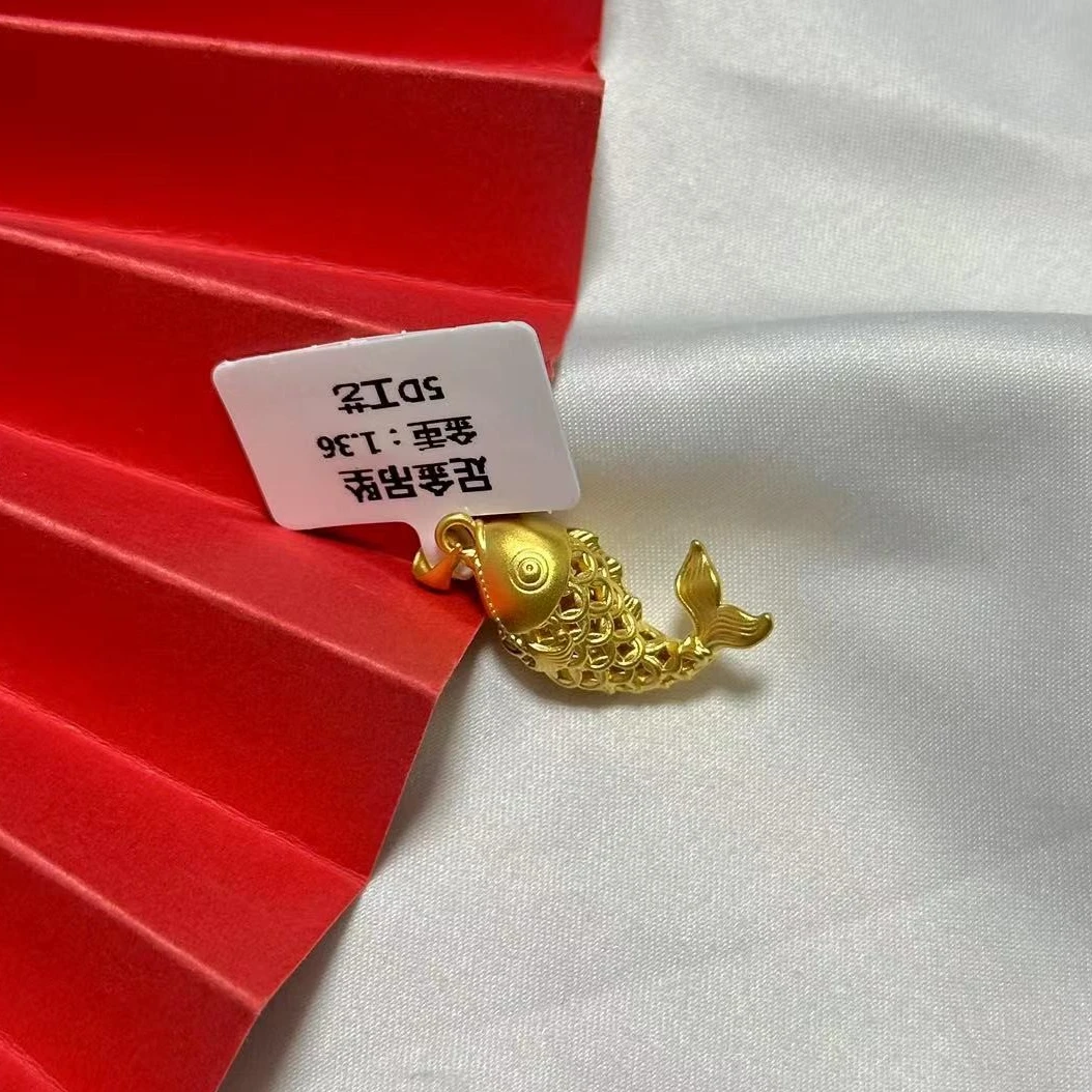 【小鹏黄金】足金999锦鲤吊坠1.36 1.37
