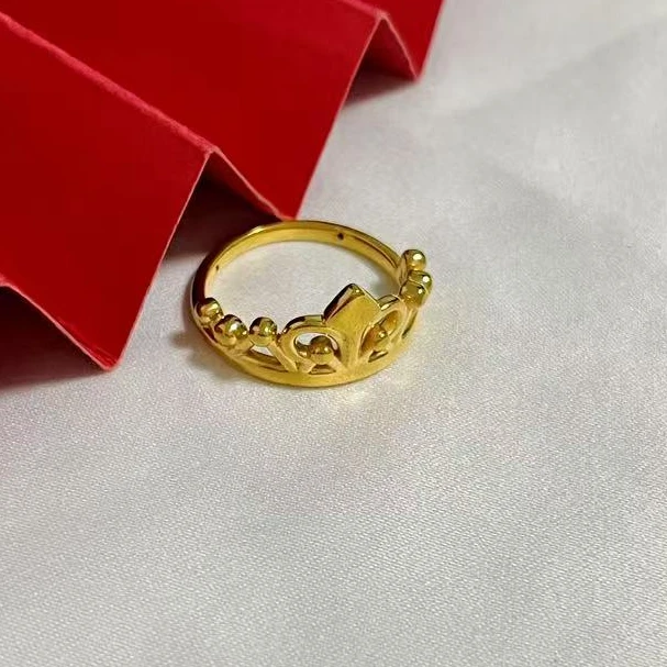 【小鹏黄金】足金999女王皇冠5D工艺戒指