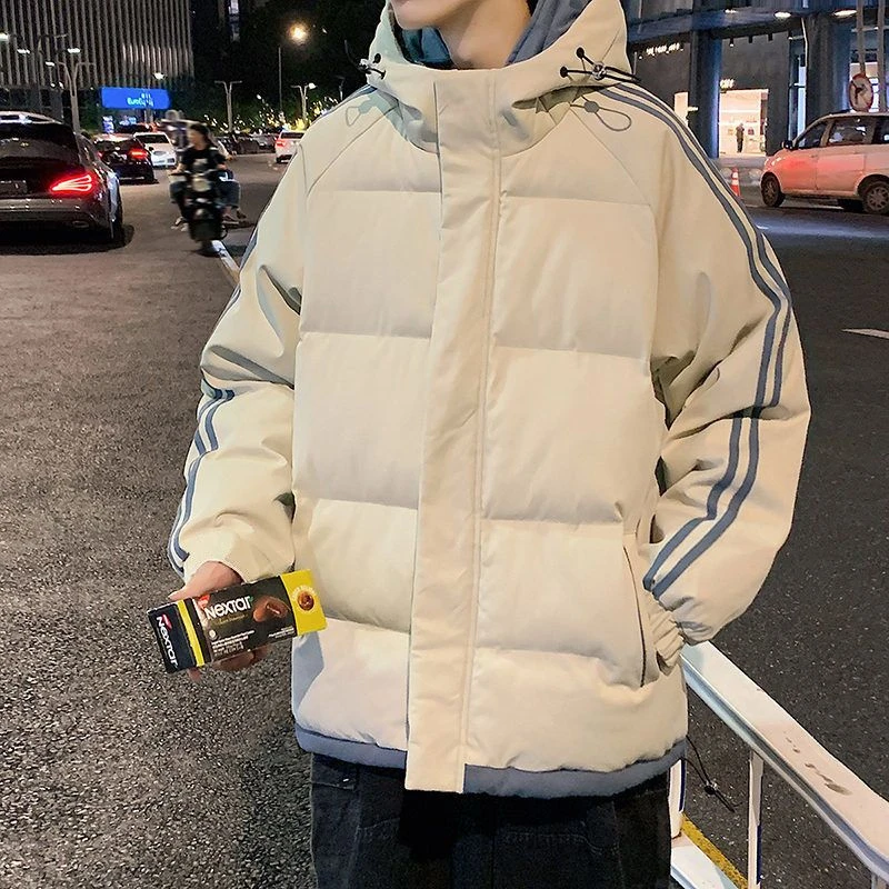羽绒服男冬季新款港风潮牌加厚情侣防寒棉衣潮流面包服棉袄h